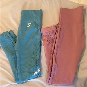 Gymshark Womens Leggings - Teal and Mauve